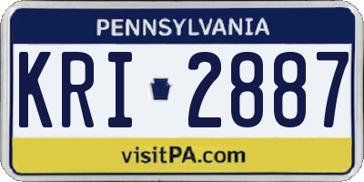 PA license plate KRI2887