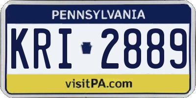 PA license plate KRI2889
