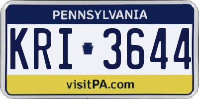 PA license plate KRI3644