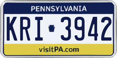 PA license plate KRI3942