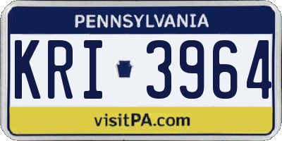PA license plate KRI3964