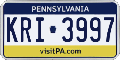 PA license plate KRI3997