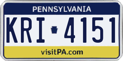 PA license plate KRI4151