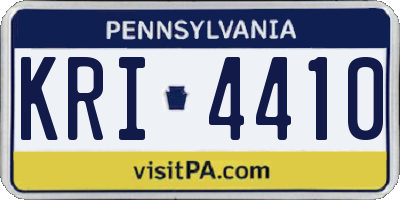 PA license plate KRI4410