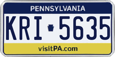PA license plate KRI5635