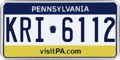 PA license plate KRI6112