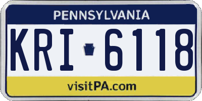 PA license plate KRI6118