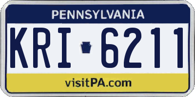 PA license plate KRI6211