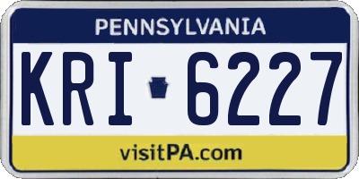 PA license plate KRI6227