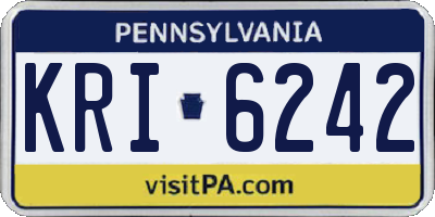 PA license plate KRI6242