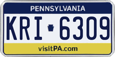 PA license plate KRI6309