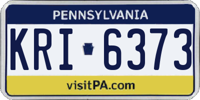 PA license plate KRI6373