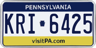 PA license plate KRI6425