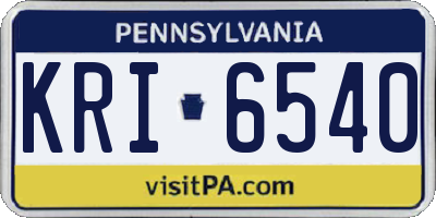PA license plate KRI6540