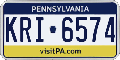 PA license plate KRI6574