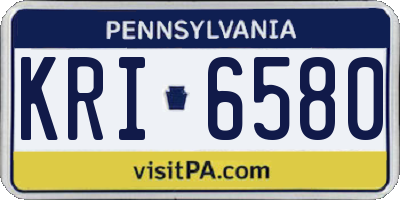 PA license plate KRI6580