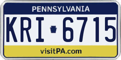 PA license plate KRI6715