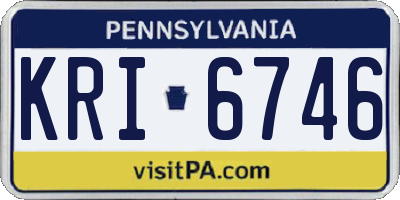 PA license plate KRI6746
