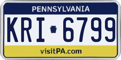 PA license plate KRI6799