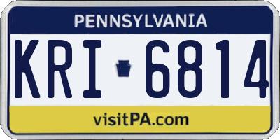 PA license plate KRI6814