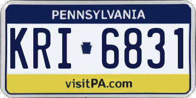 PA license plate KRI6831