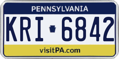PA license plate KRI6842