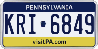 PA license plate KRI6849
