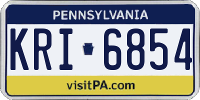 PA license plate KRI6854