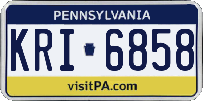 PA license plate KRI6858