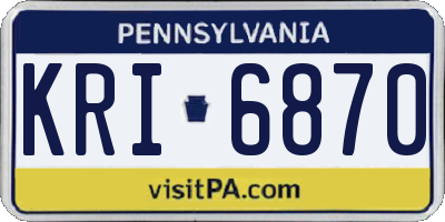 PA license plate KRI6870