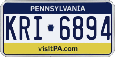 PA license plate KRI6894