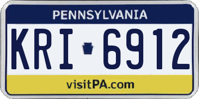 PA license plate KRI6912