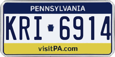 PA license plate KRI6914