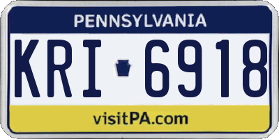 PA license plate KRI6918