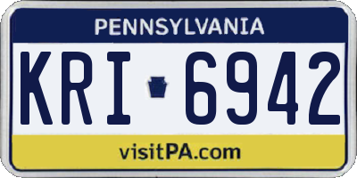 PA license plate KRI6942