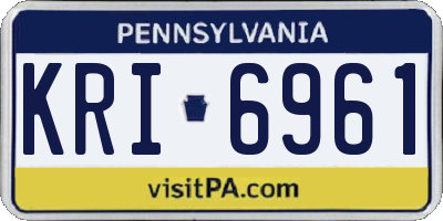 PA license plate KRI6961