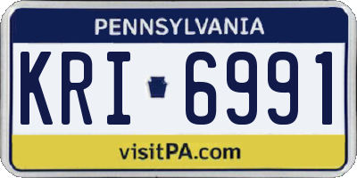 PA license plate KRI6991