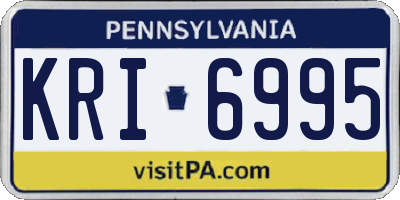 PA license plate KRI6995