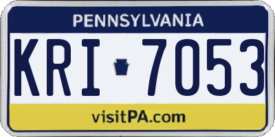 PA license plate KRI7053