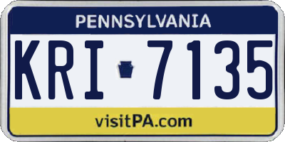 PA license plate KRI7135