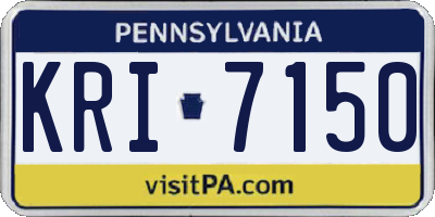 PA license plate KRI7150