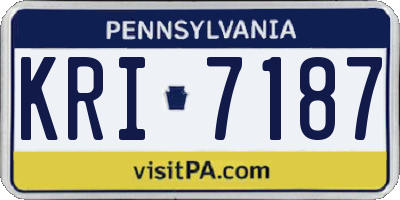 PA license plate KRI7187