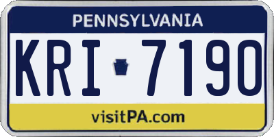PA license plate KRI7190