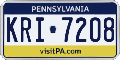 PA license plate KRI7208
