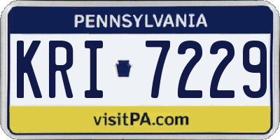 PA license plate KRI7229