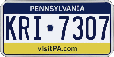 PA license plate KRI7307