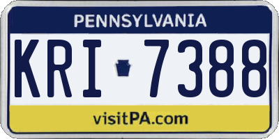 PA license plate KRI7388