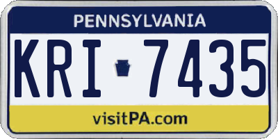 PA license plate KRI7435