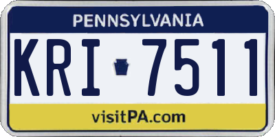 PA license plate KRI7511