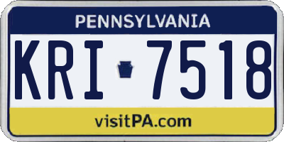 PA license plate KRI7518